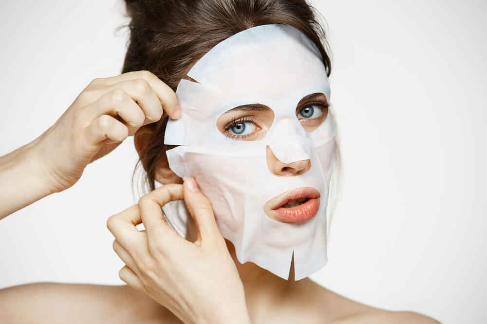 Woman with face mask