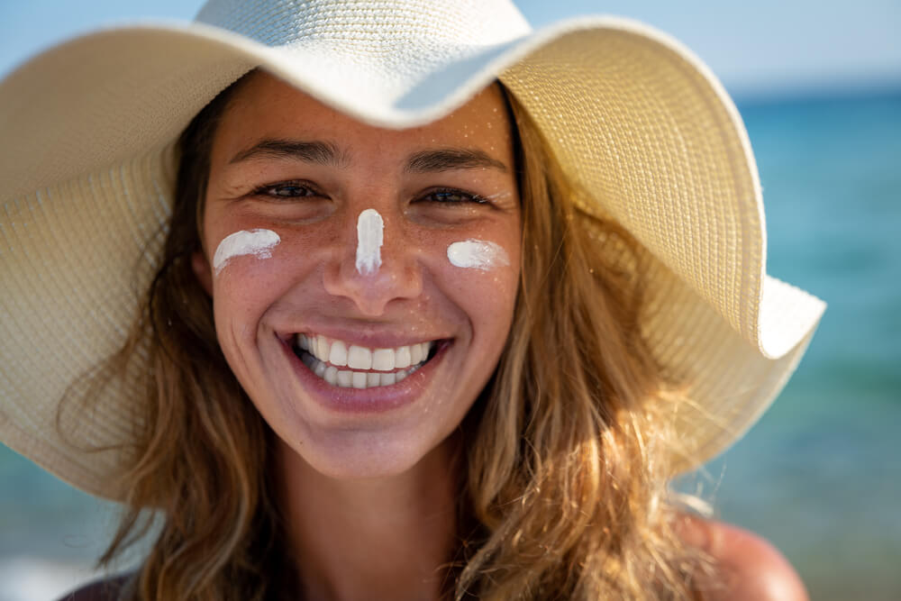 Woman with SPF