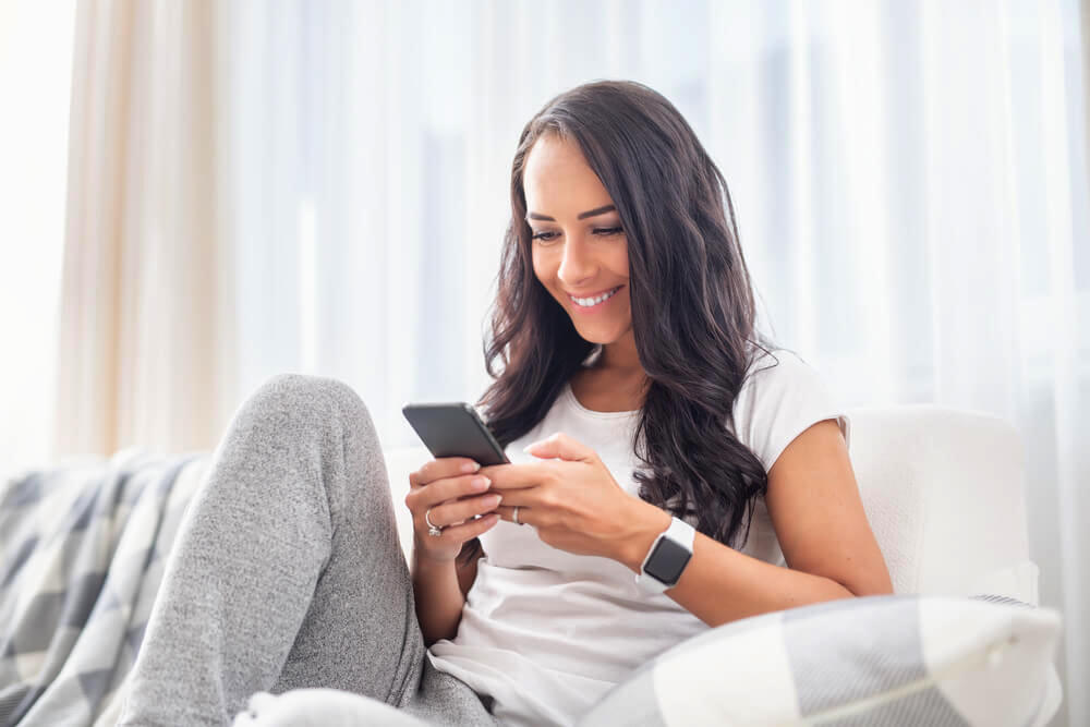 Woman looking at phone