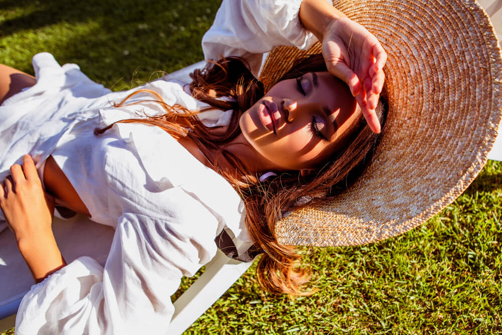 Woman lying in the sun