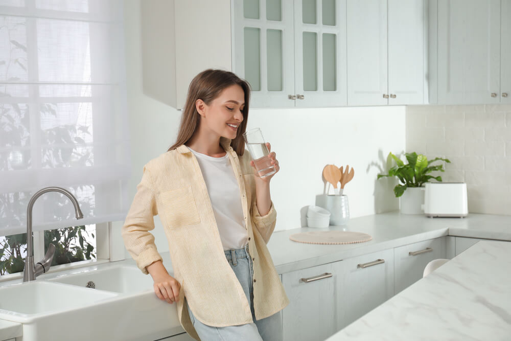 Woman drinking water