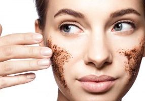 woman exfoliating