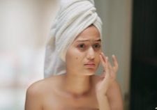 woman skin pollution