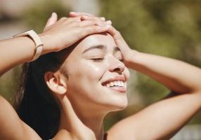 woman summer skincare