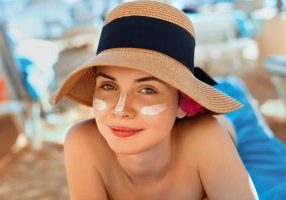 woman wearing sun protection
