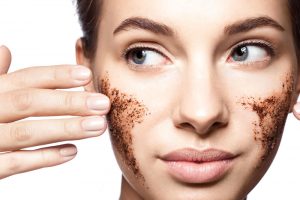 woman exfoliating