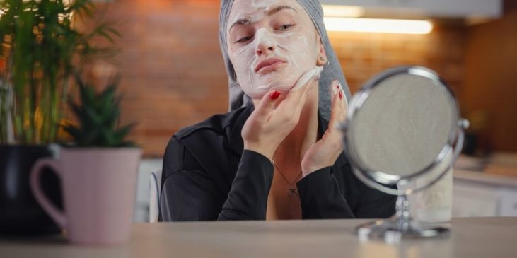 woman sensitive skin