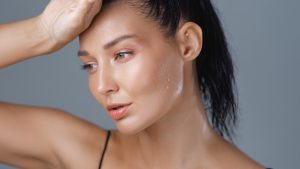 woman sweating