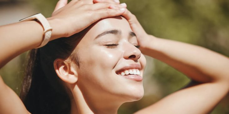 woman summer skincare