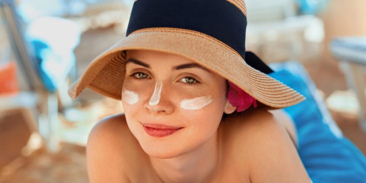 woman wearing sun protection