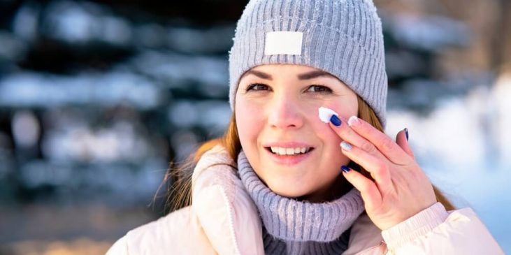 woman winter skincare essentials